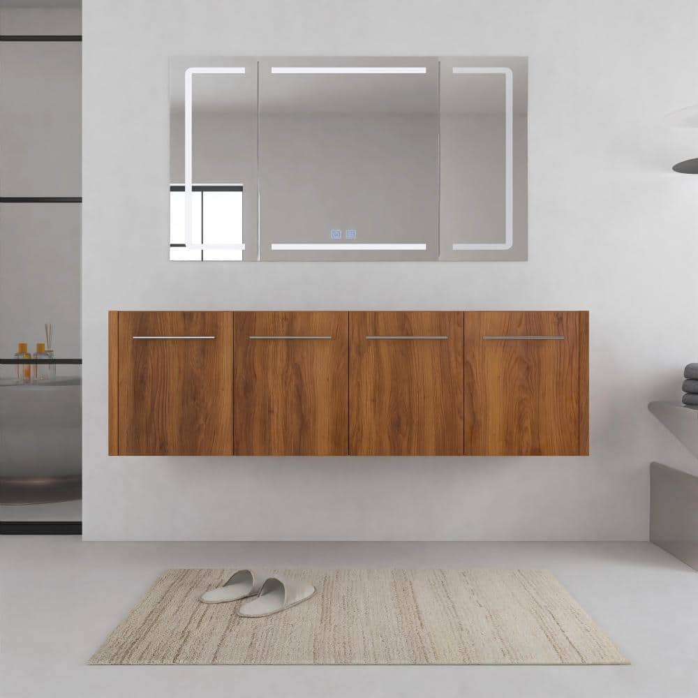 60 Inch Wall-mounted Bathroom Vanity Base With Soft Closing Doors price history on PriceWatchPro
