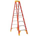 8 ft. Fiberglass Step Ladder (12 ft. Reach Height), 300 lbs. Load Capacity Type IA Duty Rating