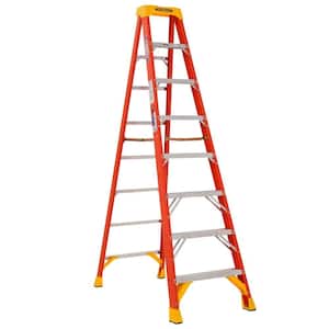 8 ft. Fiberglass Step Ladder (12 ft. Reach Height), 300 lbs. Load Capacity Type IA Duty Rating