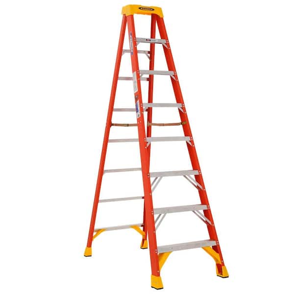 Werner 8 ft. Fiberglass Step Ladder (12 ft. Reach Height), 300 lbs. Load Capacity Type IA Duty Rating