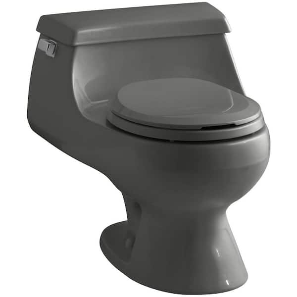 KOHLER Rialto 1-piece 1.6 GPF Single Flush Round Toilet in Thunder Grey