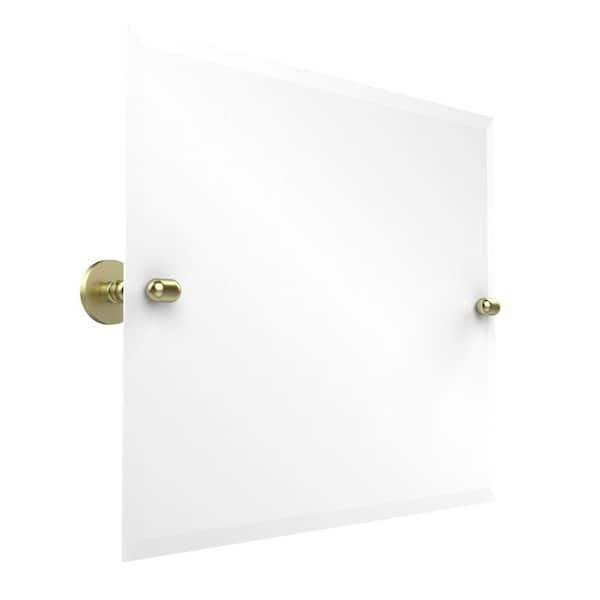 Allied Brass Tango Collection 26 in. x 21 in. Frameless Rectangular Landscape Single Tilt Mirror with Beveled Edge in Satin Brass