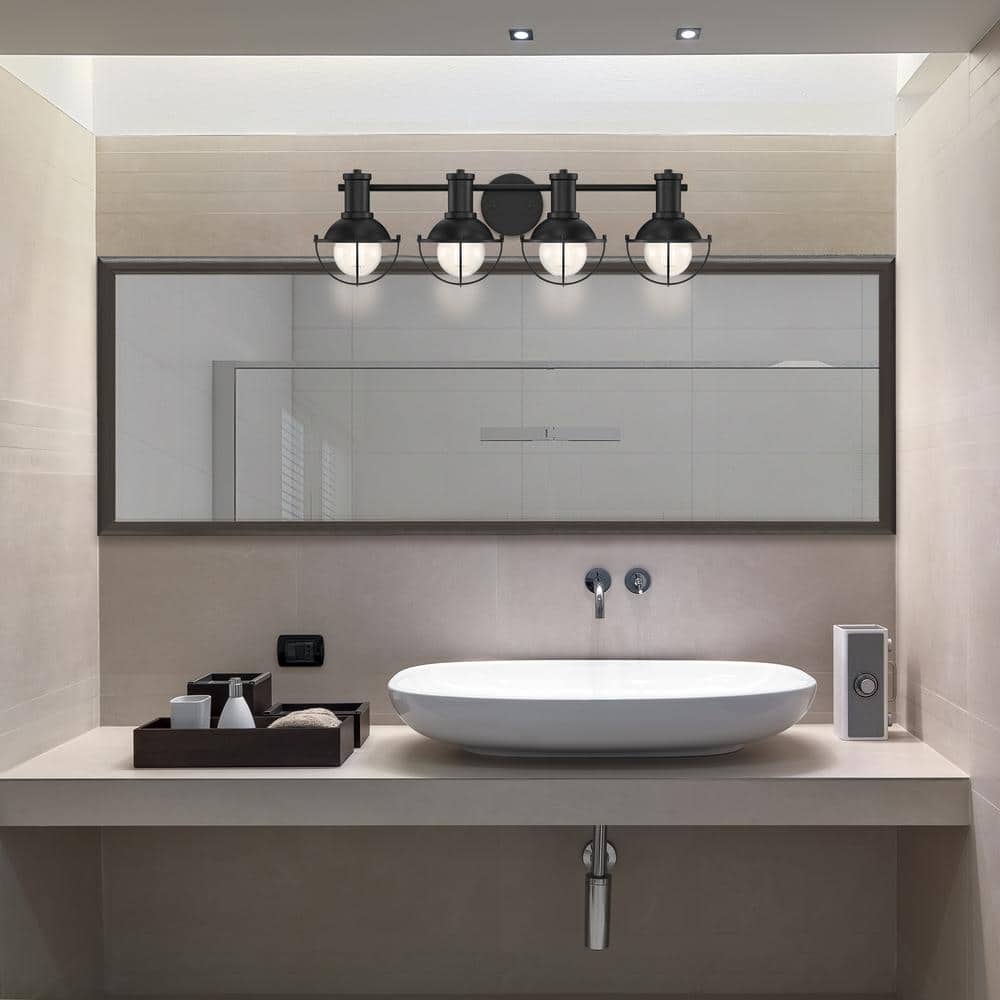 Dalton 31" Matte Black and Brushed Gold Vanity Light