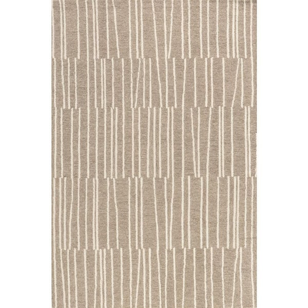 Inaya Striped Beige 8 ft. x 10 ft. Indoor Area Rug