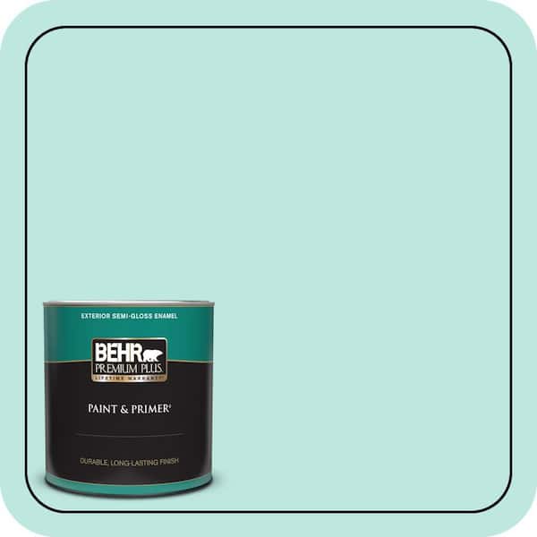 BEHR PREMIUM PLUS 1 qt. #490A-2 Cool Jazz Semi-Gloss Enamel Exterior Paint & Primer