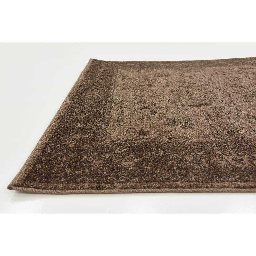 Reversible Easy-Care Floral Synthetic Rug 4' x 6' in Brown