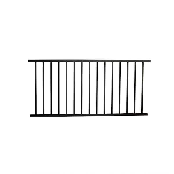 WESTBURY 72 in. H x 36 in. W Textured Black Aluminum Tuscany Stair Railing Kit-Level