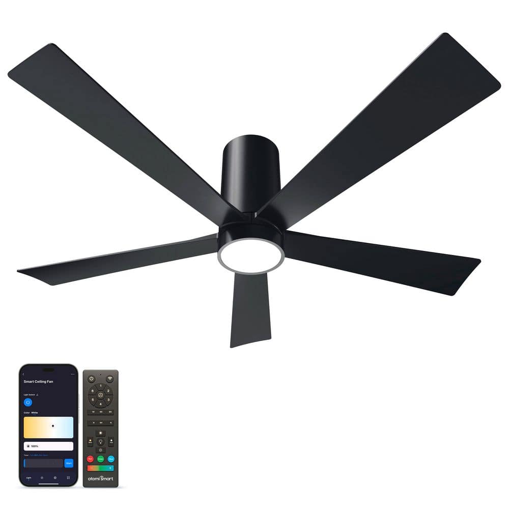 atomi smart Nouvo 5 52 in. Smart Indoor Pearl Black 5-Blade