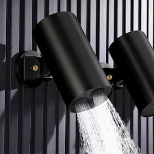 1-Spray Patterns with 6.9 GPM 3.15 in. Wall Mount Fixed Shower Head in Matte Black Rain Round