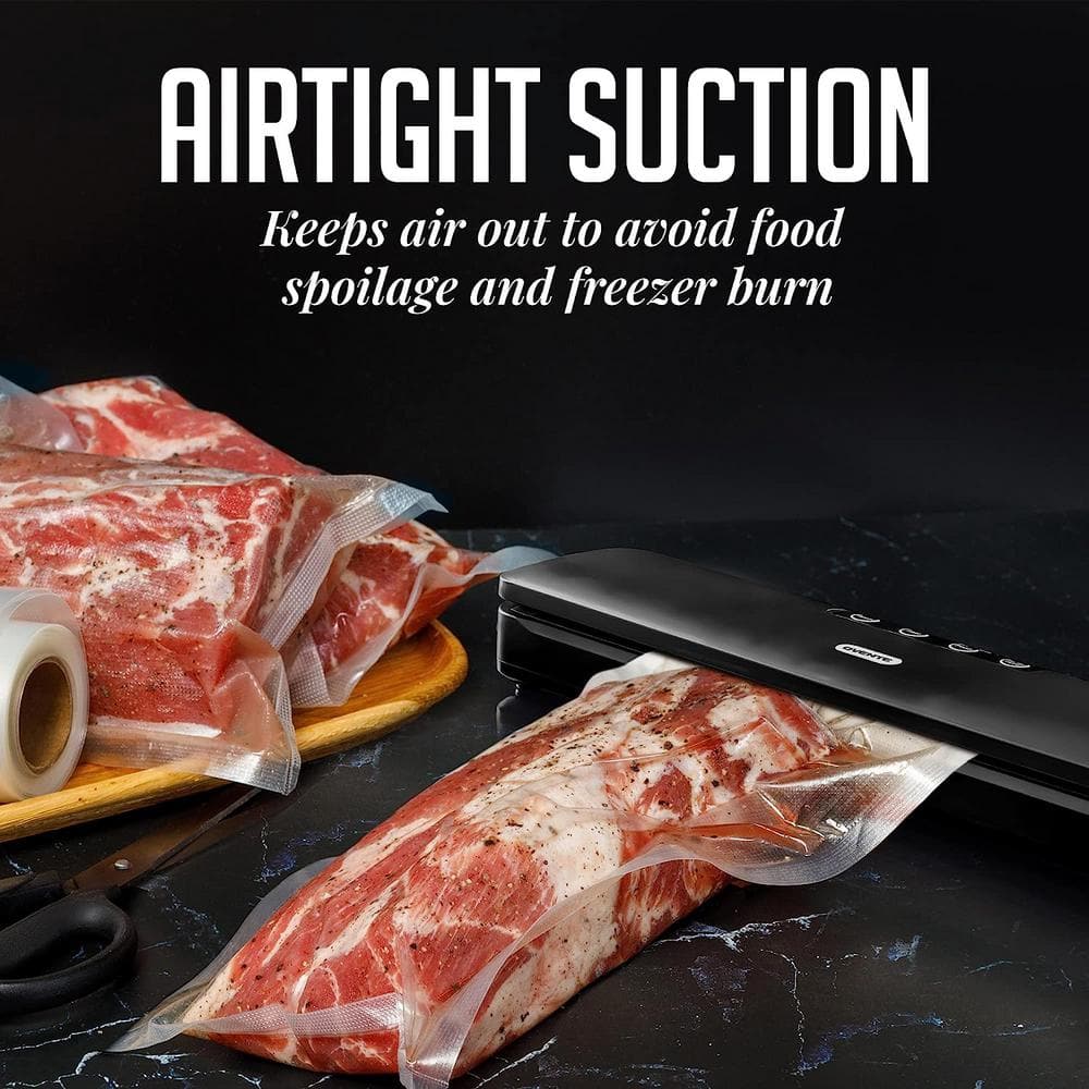 Compact Black Manual Vacuum Sealer Machine for Food Storage