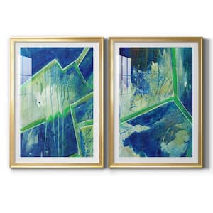 Geometric in Cool V by Wexford Homes 2 Pieces Framed Abstract Paper Art Print 30.5 in. x 42.5 in. . .