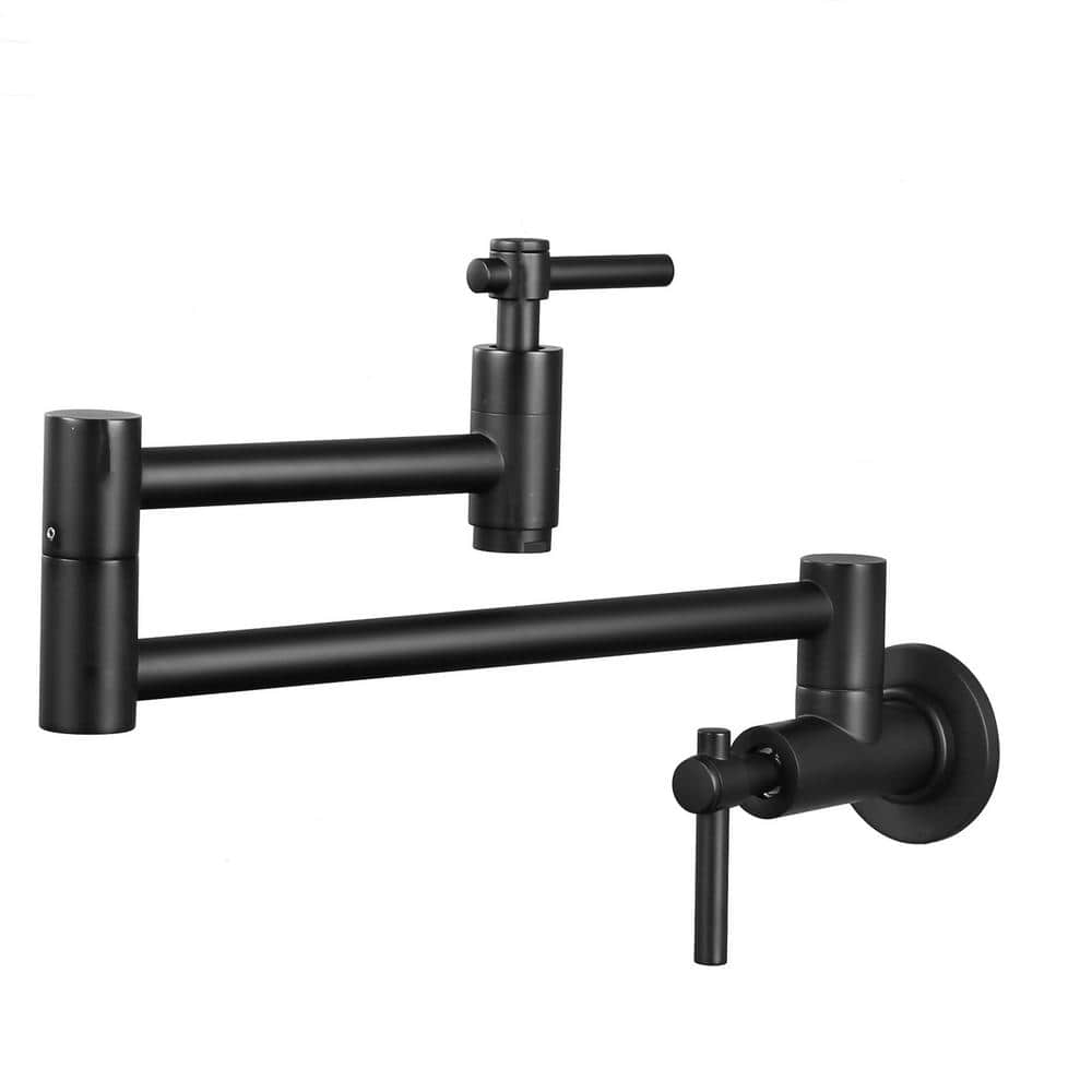 ALEASHA Wall Mounted Pot Filler in Matte Black AL1A30B The Home Depot