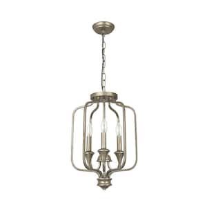 Jasslynn 40 Watt 3-Light Farmhouse Pendant light with Vintage Silver Lantern Metal Shade for Kitchen Dinning Room Foyer