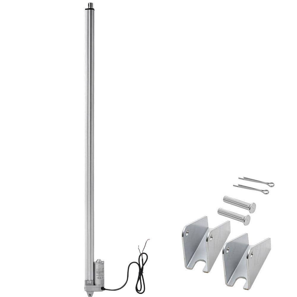 12V Linear Actuator, 40 in. Stroke, IP65 Waterproof, 675lbs./3000N, 0.2in./s Speed with Mounting Bracket for Outdoor Use