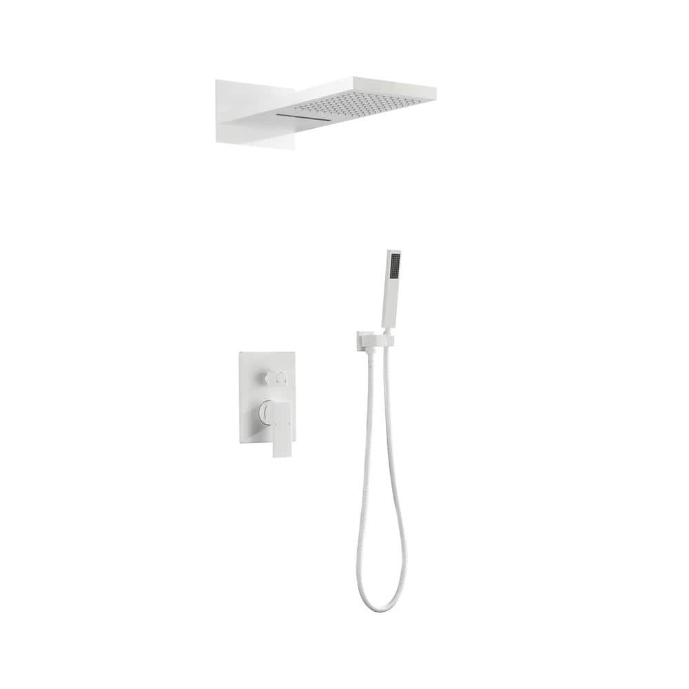 FORCLOVER 2-Spray Waterfall High Pressure Wall Mounted Shower System ...