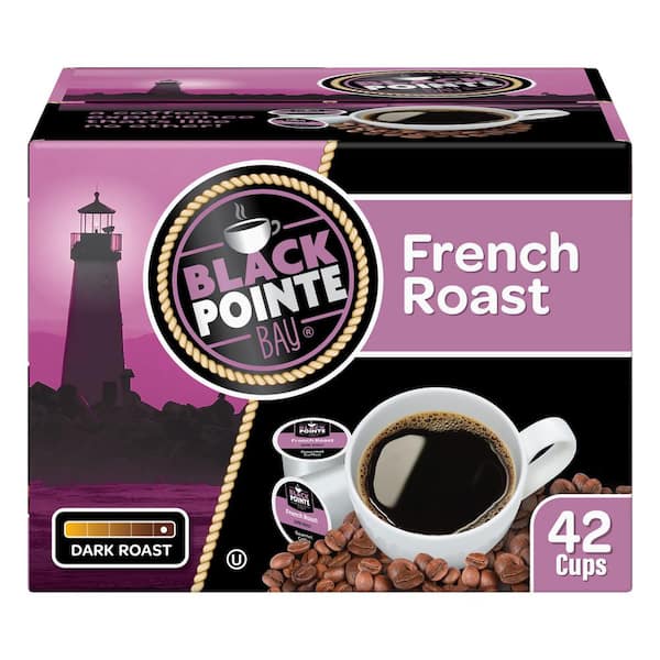 BLACK POINTE BAY French Roast, Dark Roast, 42 Count Single Serve Coffee Pods for Keurig K-Cup Brewers
