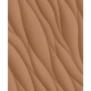 Copper 3D Ocean Waves Print Non-Woven Paper Paste the Wall Textured Wallpaper 57 sq. ft.