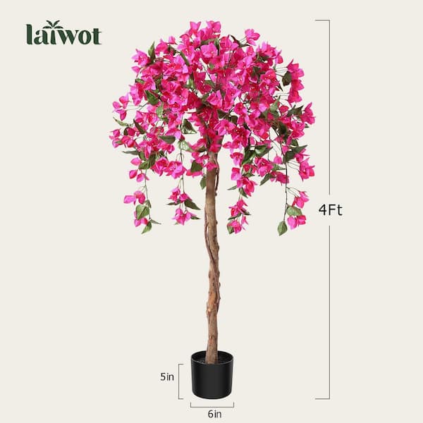 4 ft. Artificial Bougainvillea Tree in Pot WK2119 - The Home Depot
