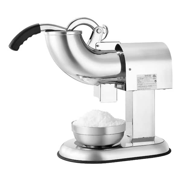 Ice Crusher Machine, 440 Lbs/hr, 350W, 4 Blades, All Stainless Shaved Ice Maker with Bowl & Cover, 1400 RPM