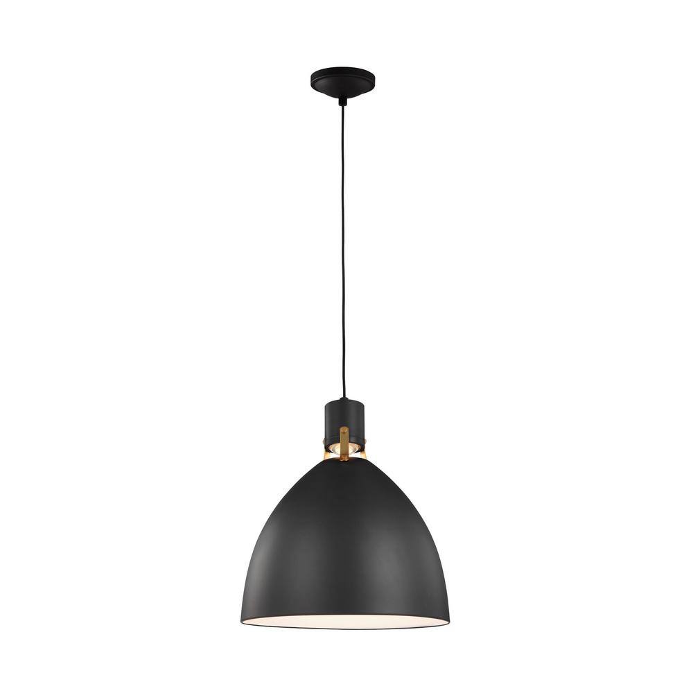 Brynne Matte Black LED Bowl Pendant for Indoor/Outdoor Use