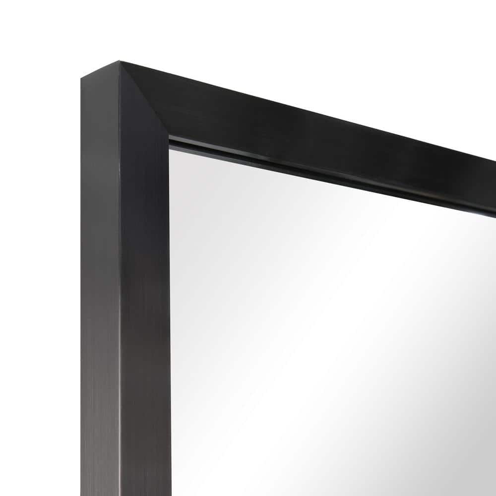 Contempo 24" x 36" Black Stainless Steel Rectangular Wall Mirror