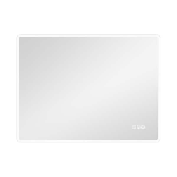 cadeninc 23.62 in. W x 31.49 in. H Rectangular Frameless Wall-Mounted Bathroom Vanity Mirror with Dimmable, Anti-Fog and Touch