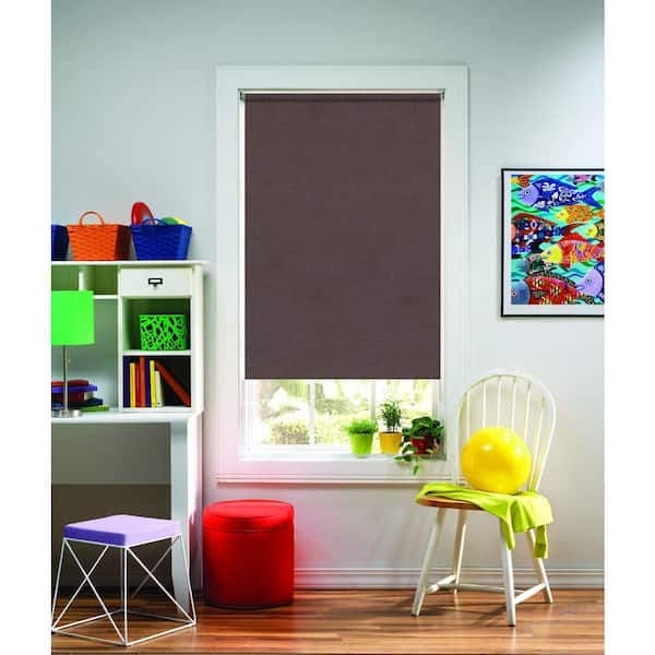 Bali Cut-to-Size Chocolate Cordless UV Blocking Fade Resistant Roller Shades 21 in. W x 72 in. L