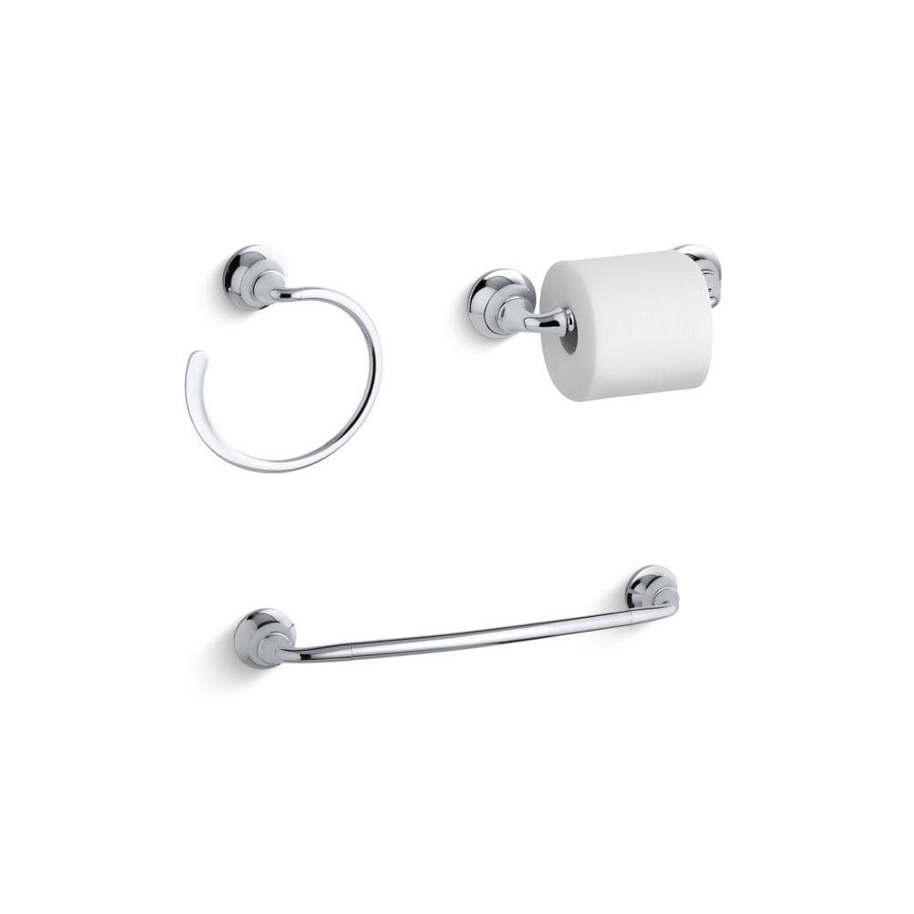 KOHLER Forte 3Piece Bath Hardware Set in Polished Chrome 113701137411377 The Home Depot