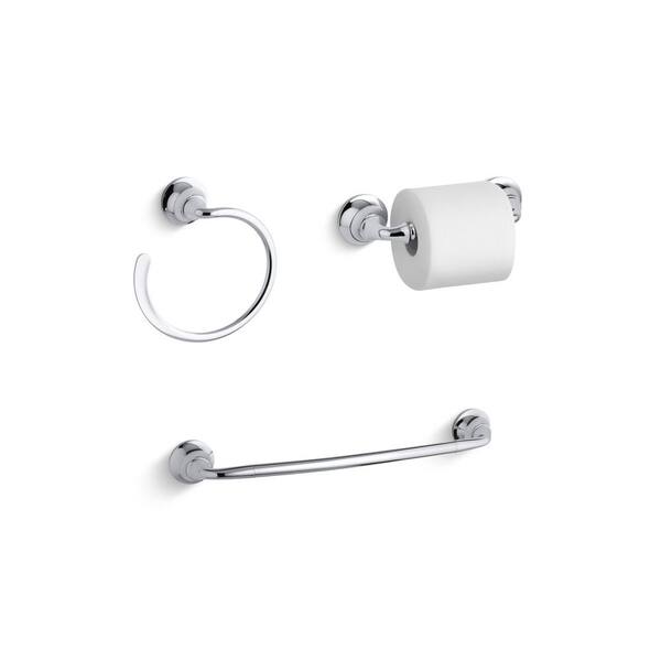 KOHLER Forte 3Piece Bath Hardware Set in Polished Chrome 113701137411377 The Home Depot