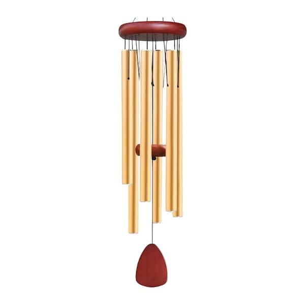 ITOPFOX 36 in. Aluminum Wind Chimes Outside, Soothing Melodic Memorial Sympathy Wind Chime, Suitable Outdoor Garden, Gold