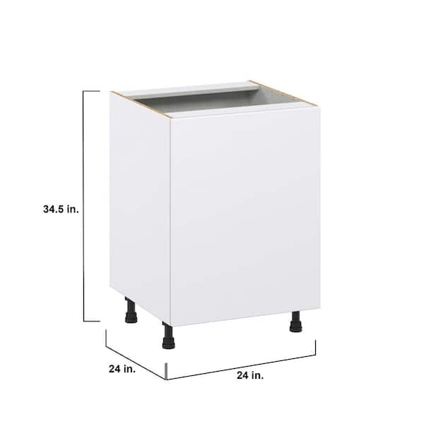 J COLLECTION Fairhope Bright White Slab Assembled 3 Waste Bins Pull out Kitchen Cabinet (24 in. W x 34.5 in. H x 24 in. D)