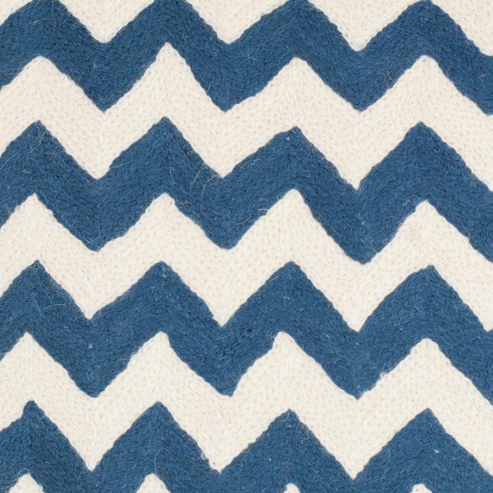Navy Blue Embroidered Cotton Canvas Throw Pillow Set
