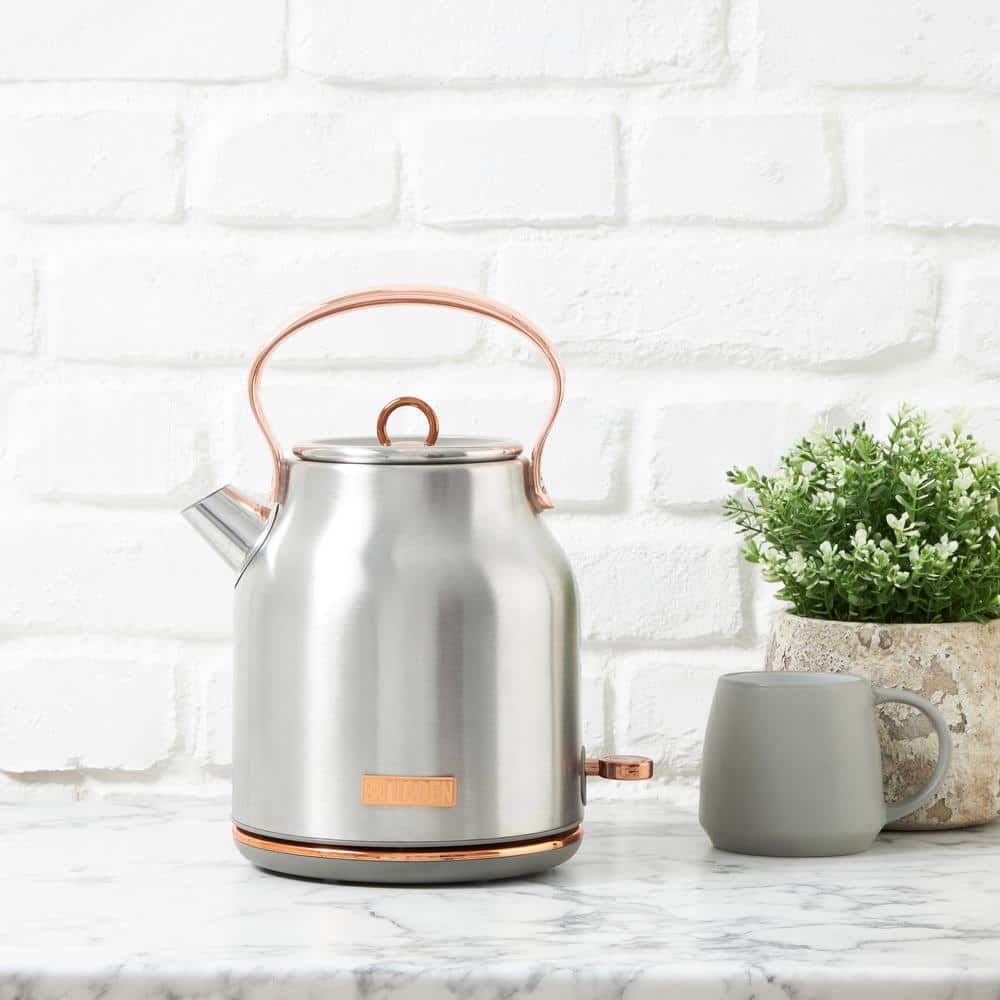 Steel and Copper 1.7L Retro Electric Kettle