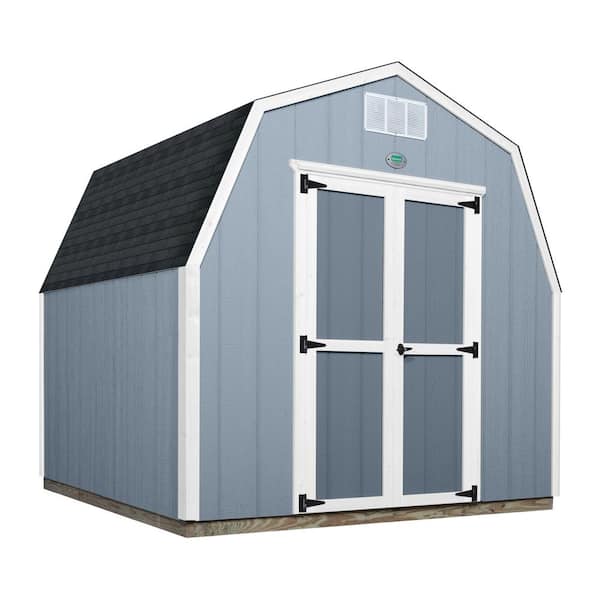 Backyard Discovery 8 ft. x 8 ft. Prefab Wooden Storage Shed with Floor Decking, Shingles and All Hardware Included