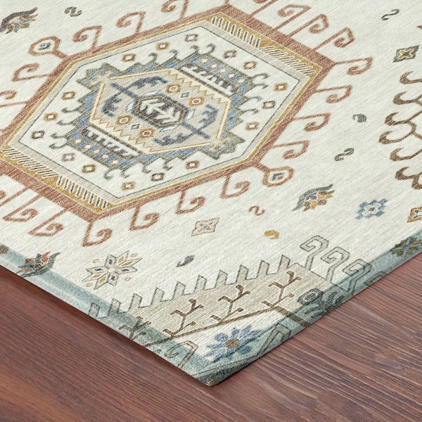 Chantille Machine Washable Indoor/Outdoor Abstract ACN2574 Ivory 10 ft. x 14 ft. Area Rug