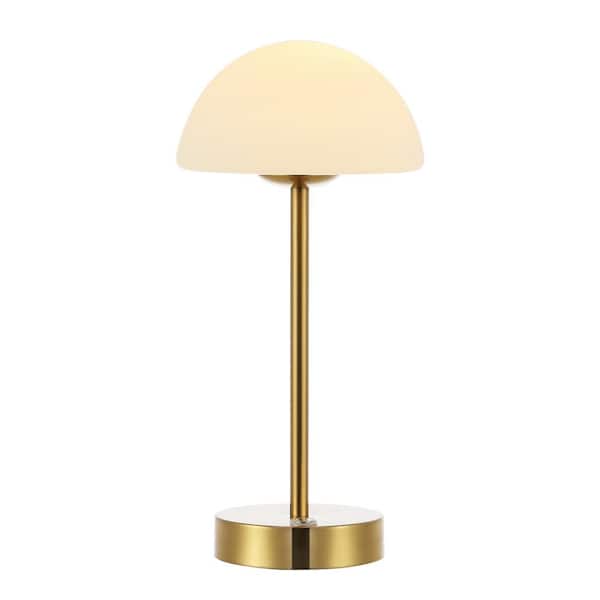 Xavier 12.5 in. Brass Gold/White Modern Minimalist Iron Rechargeable Integrated LED Table Lamp