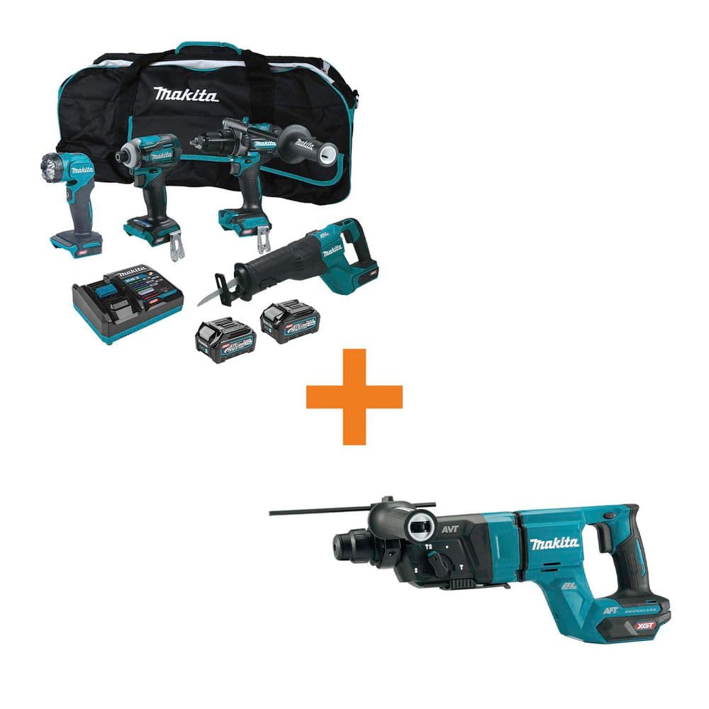40V Max Cordless XGT Brushless 4-Piece Combo Kit 2.5Ah/4.0Ah with XGT Brushless 1-1/8 in. Rotary Hammer (D-Handle), AFT price history on PriceWatchPro