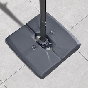 Square 3D Surface Fashionable Sand/Water Filled Patio Umbrella Base in Gray