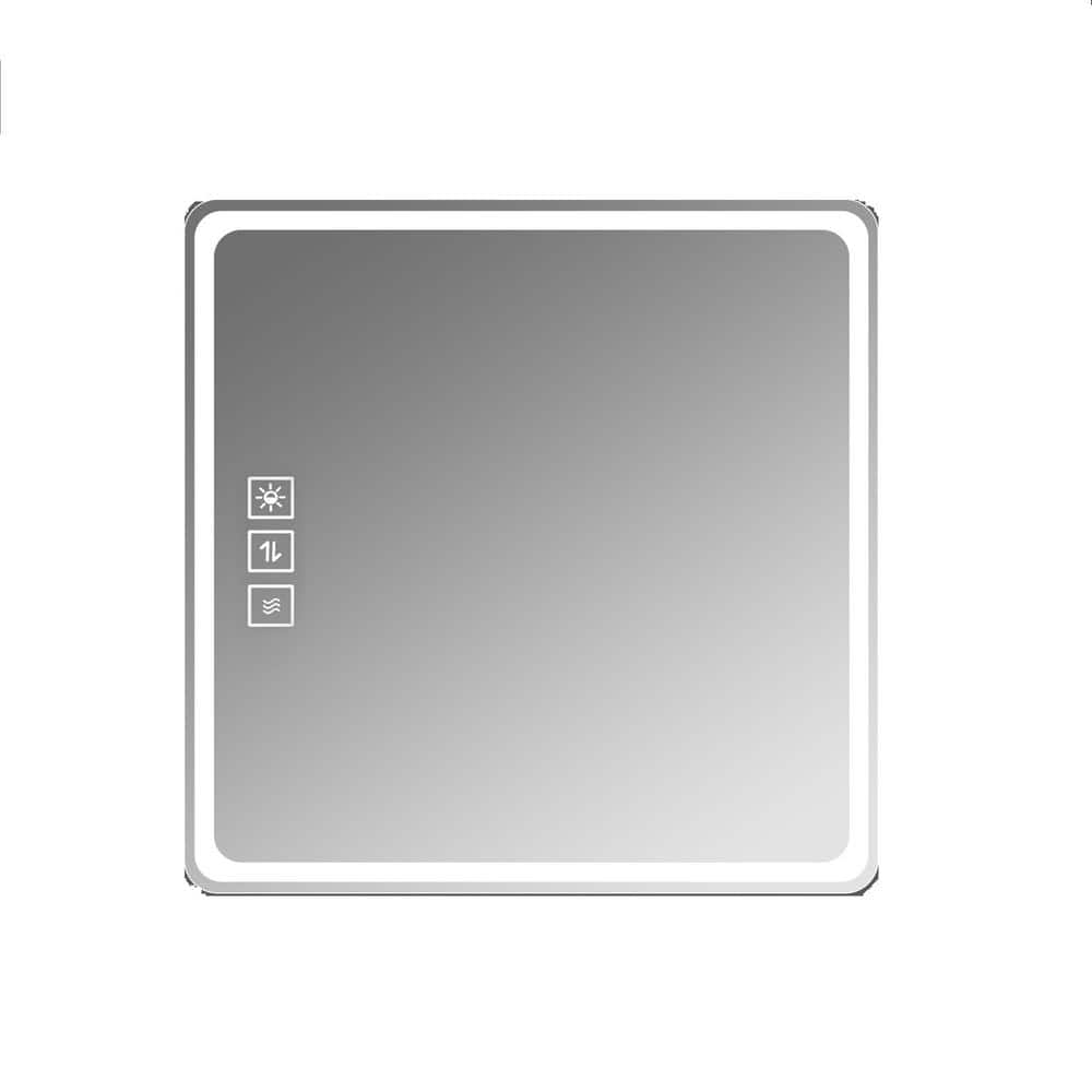 36 in. W x 36 in. H LED Anti-Fog Wall Mounted Rectangular Frameless Mirror