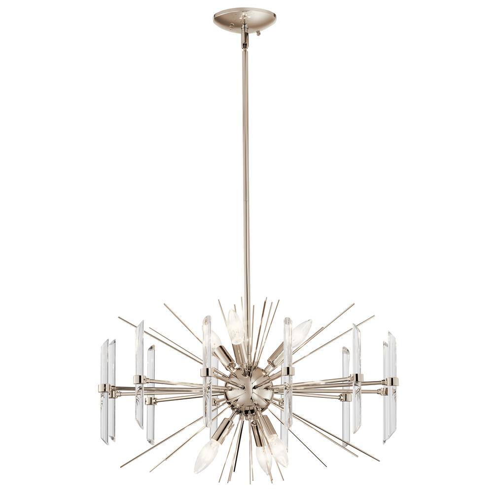 Eris Polished Nickel 23.5" Wide Sputnik Chandelier with Crystal Accents