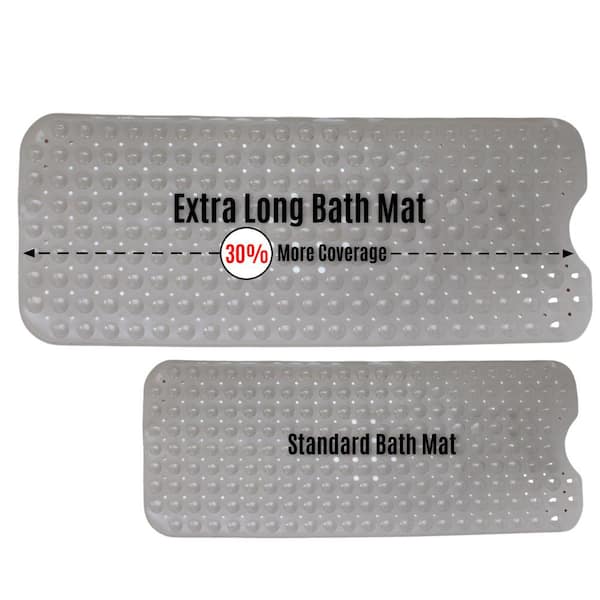 SlipX Solutions 39 x 16 Extra Long Vinyl Non-Slip Bath Mat in Tan 