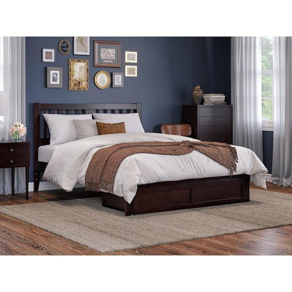AFI Tahoe Espresso Queen Solid Wood Storage Platform Bed with Foot Drawer