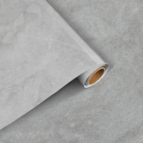 Gray Gloss Peel and Stick Wallpaper Contact Paper,High Temperature Resistant and Oil Proof Paper, 15.75 in. x 196.85 in.