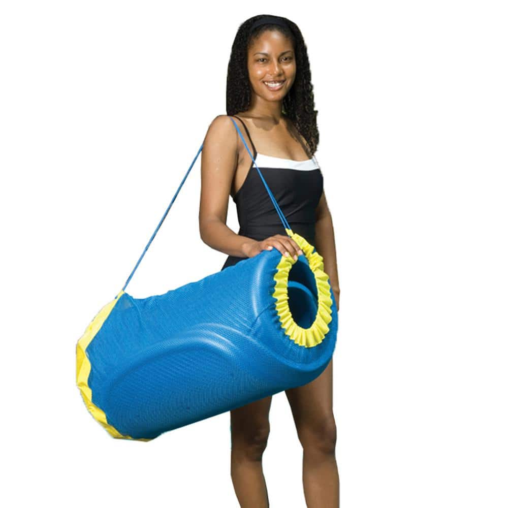 Blue and Yellow Nylon Mesh Handy Tote for Pool Floats