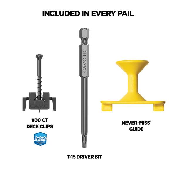 TimberTech CONCEALoc Hidden Fastener Bulk Bucket 1000 sq. ft. (1750 Clips, 1840 Stainless Steel Screws, 4 T15 Star Drive Bits)