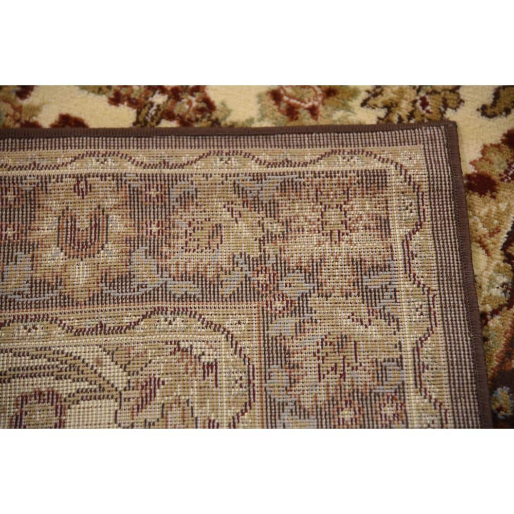 Handmade Cream Synthetic Rectangular Stain-Resistant Area Rug