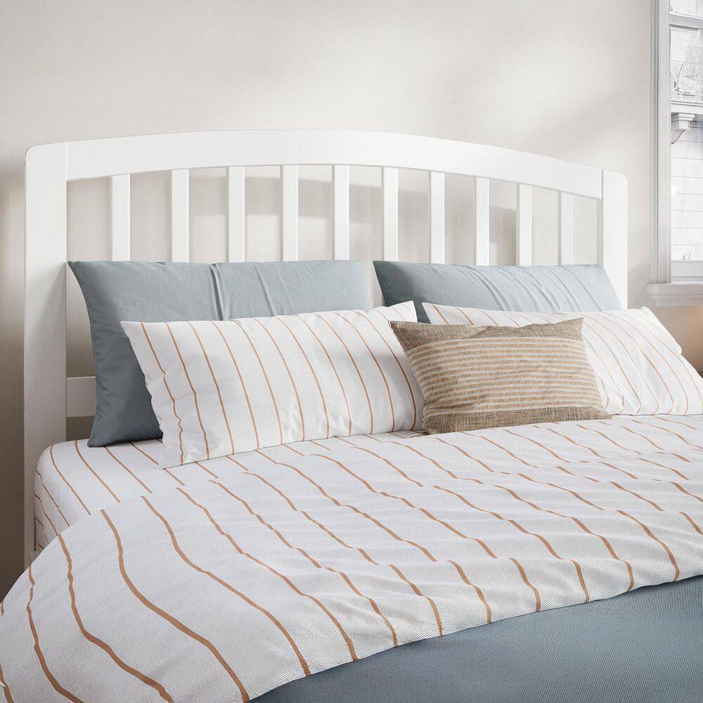 Quincy Full White Solid Wood Low Profile Platform Bed
