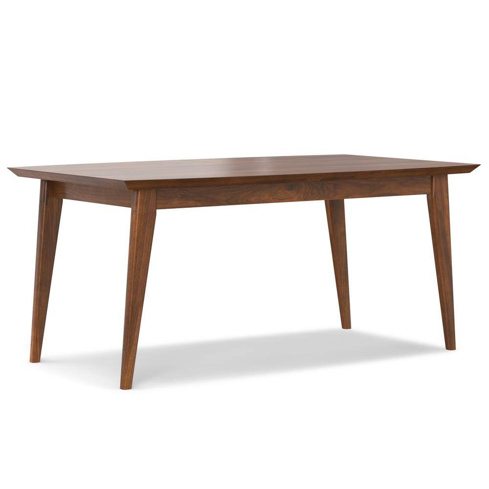 Draper Rectangle Mid Century Modern Walnut Veneer Wood 84 in. 4-Legs Dining Table Seats 8