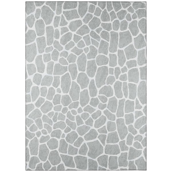 Safari Grey 5 ft. x 7 ft. 6 in. Indoor/Outdoor Washable Indoor/Outdoor Washable Rug