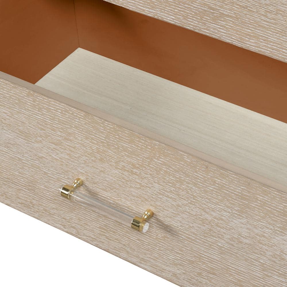 Natural Oak 5-Drawer Chest with Acrylic Handles